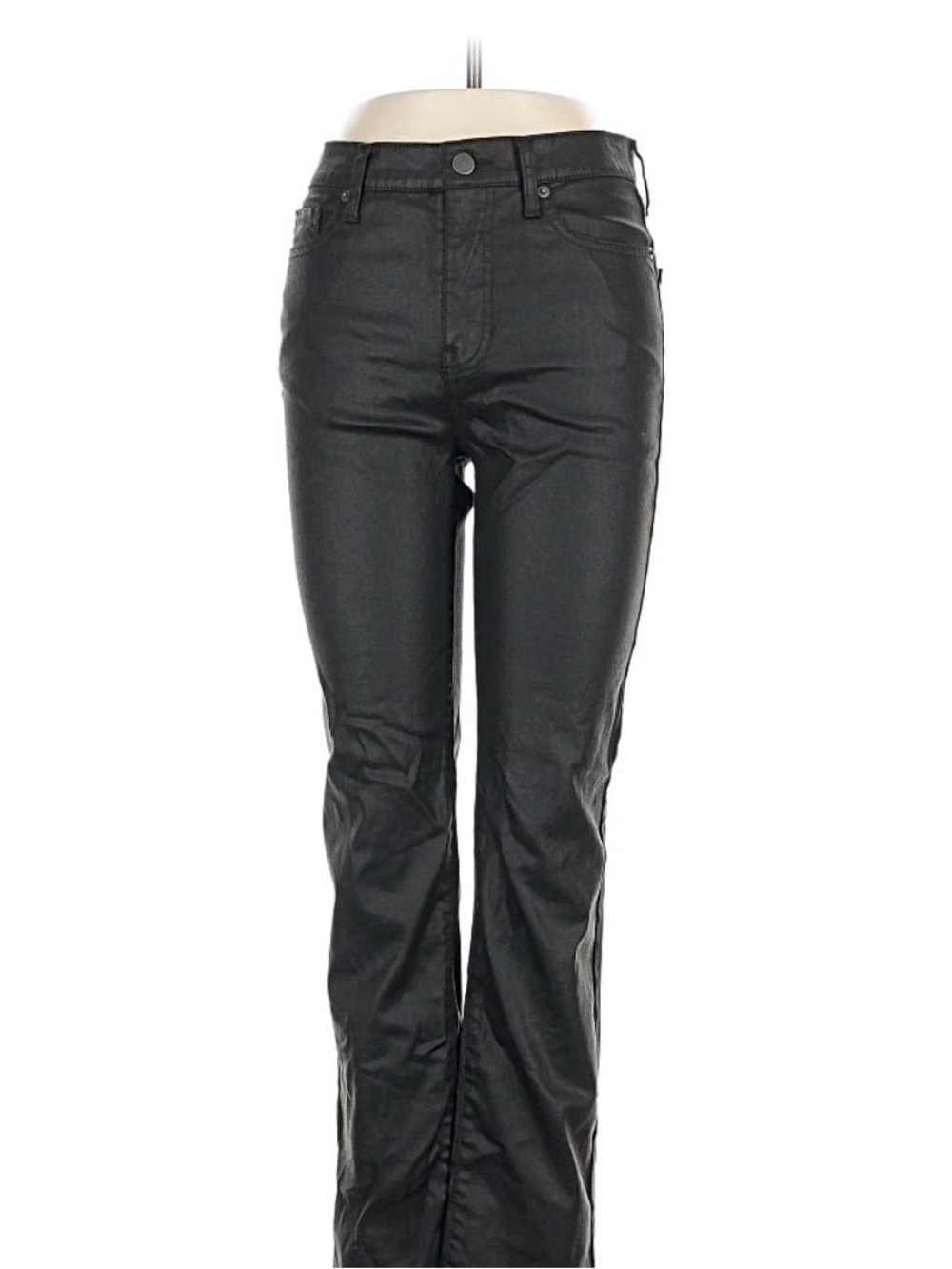 Banana Republic Factory Black Straight Leg Coated Jeans